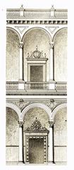Architectural detail of the façade in the Alcazar of Toledo, Spain from the 1888-1889 travel photographs by Constantin Uhde