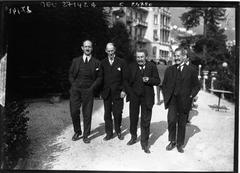 1925 Locarno Treaties signing ceremony featuring Alexis Leger, Henri Fromageot, Aristide Briand, and Philippe Berthelot