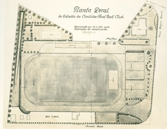 Architectural plan layout of the grandstand of Belfort Duarte Stadium