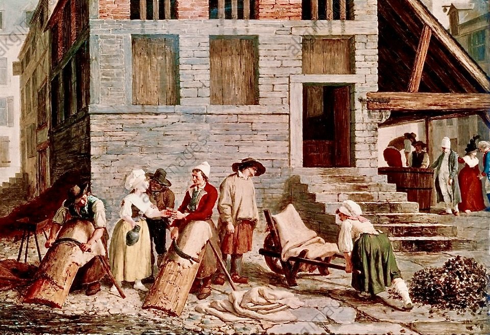 Léonard Defrance painting of a tannery workshop