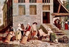 Léonard Defrance painting of a tannery workshop