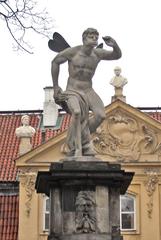 Palazzo dei Quattro Venti in Varsavia with statue of wind 'Borea' on via Długa