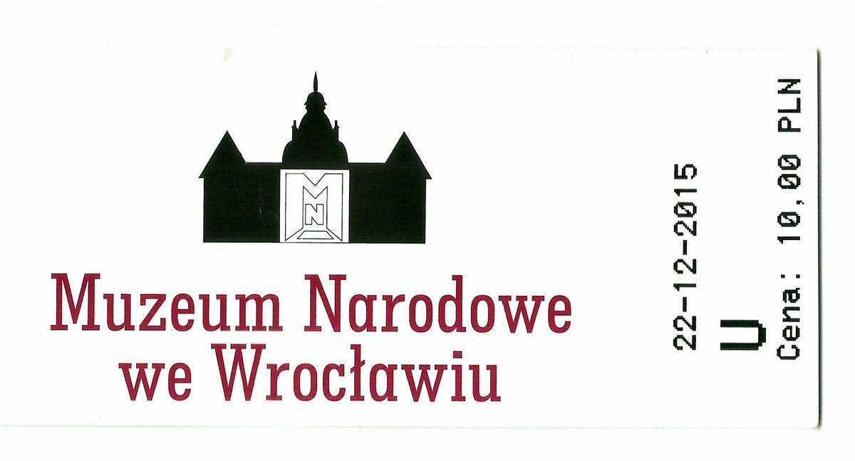 Admission ticket to the National Museum in Wrocław Poland