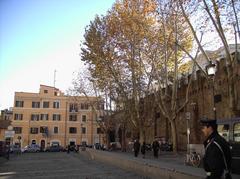 Piazza della Città Leonina in Borgo, Rome with historic buildings and street scene
