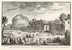 Historical view of Porta Castello by Giuseppe Vasi