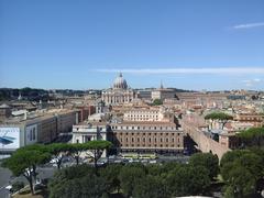 Aerial view of Rome city with historical buildings and landmarks