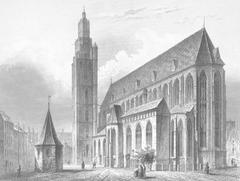 Historic view of St Elizabeth's Church basilica in Breslau from the south-east side in the 19th century