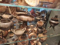 Ancient Mediterranean pottery displayed at Medelhavsmuseet