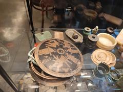 Ancient pottery artifacts displayed in Medelhavsmuseet museum