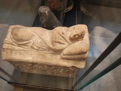 Relief carved in rock displayed at Medelhavsmuseet