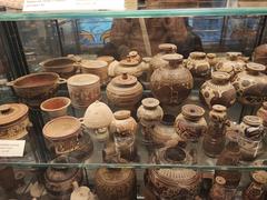 Ancient Corinthian pottery displayed in Medelhavsmuseet