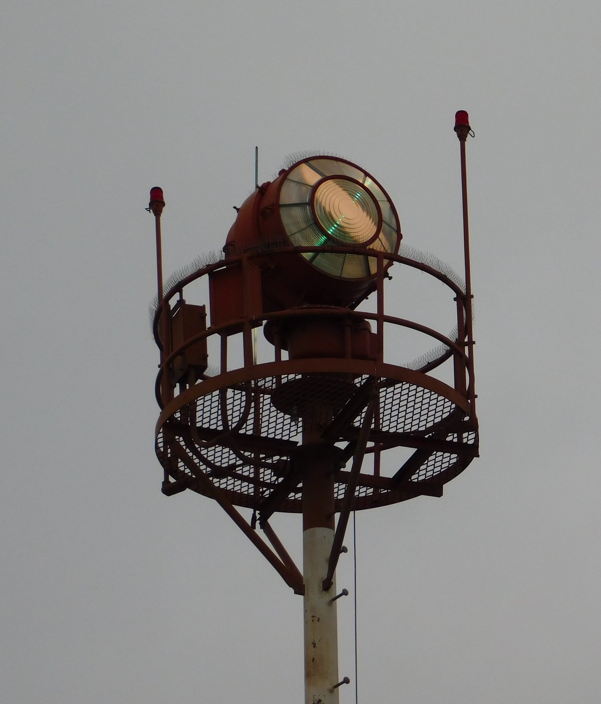 Beacon tower at San Diego International Airport during early overcast morning