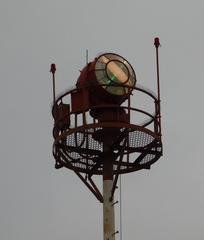 Beacon tower at San Diego International Airport during early overcast morning