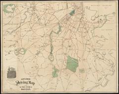 1892 Gentlemen's driving map displaying Boston's park system