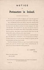 1880 Post Office Notice from GPO Dublin about soggy shamrock in mail