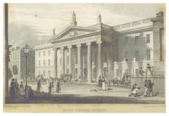 Historical illustration of Dublin's Post Office in 1837