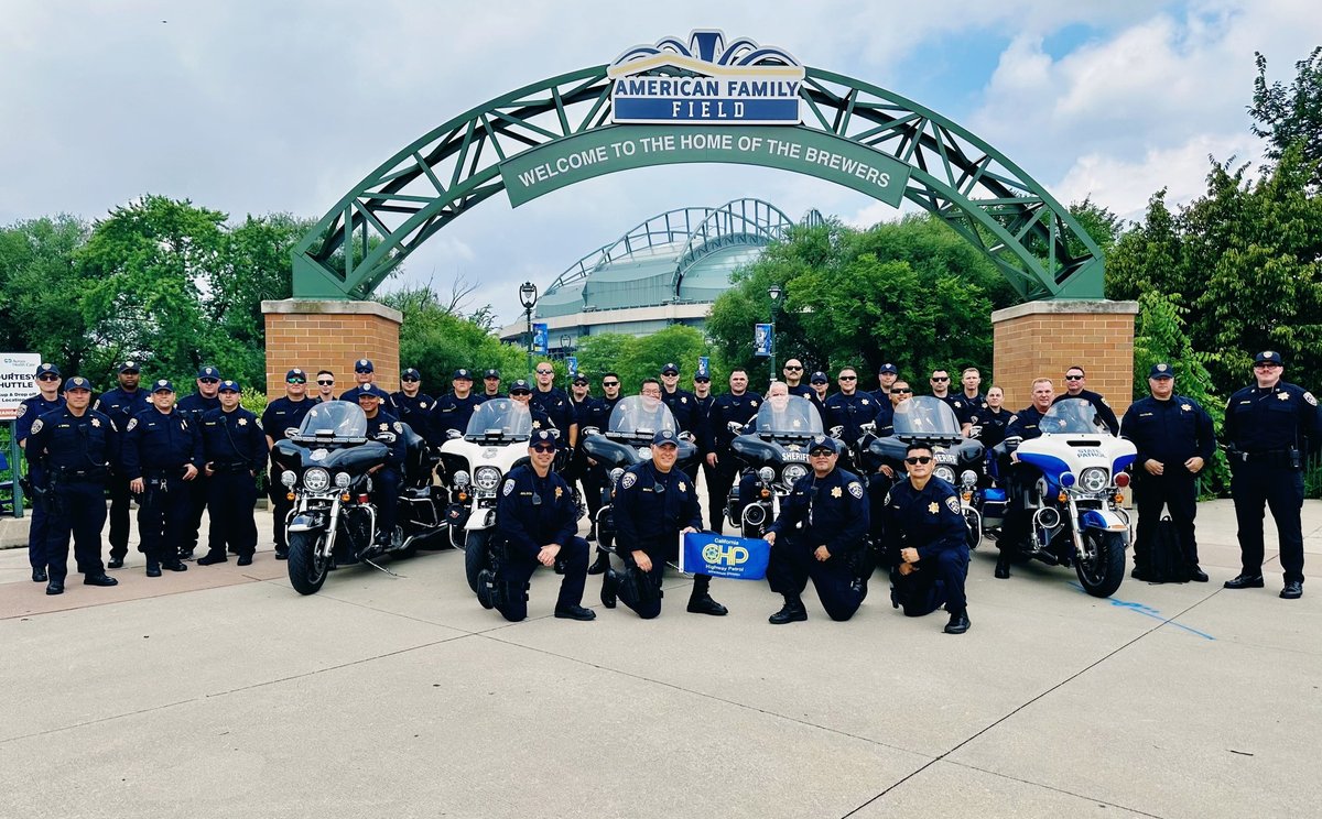 California Highway Patrol officers posing at American Family Field