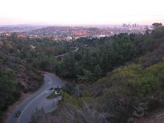 Panoramic view of downtown Los Angeles from Griffith Park trail