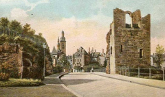 Early 20th century Luxembourg Montée de Clausen with St Michel Church, Villa Werling, and Dent Creuse