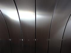 Stainless steel wall panels inside Brunkebergstunneln tunnel in central Stockholm
