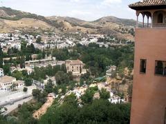 View of Albaicin neighborhood in Granada from the Alhambra