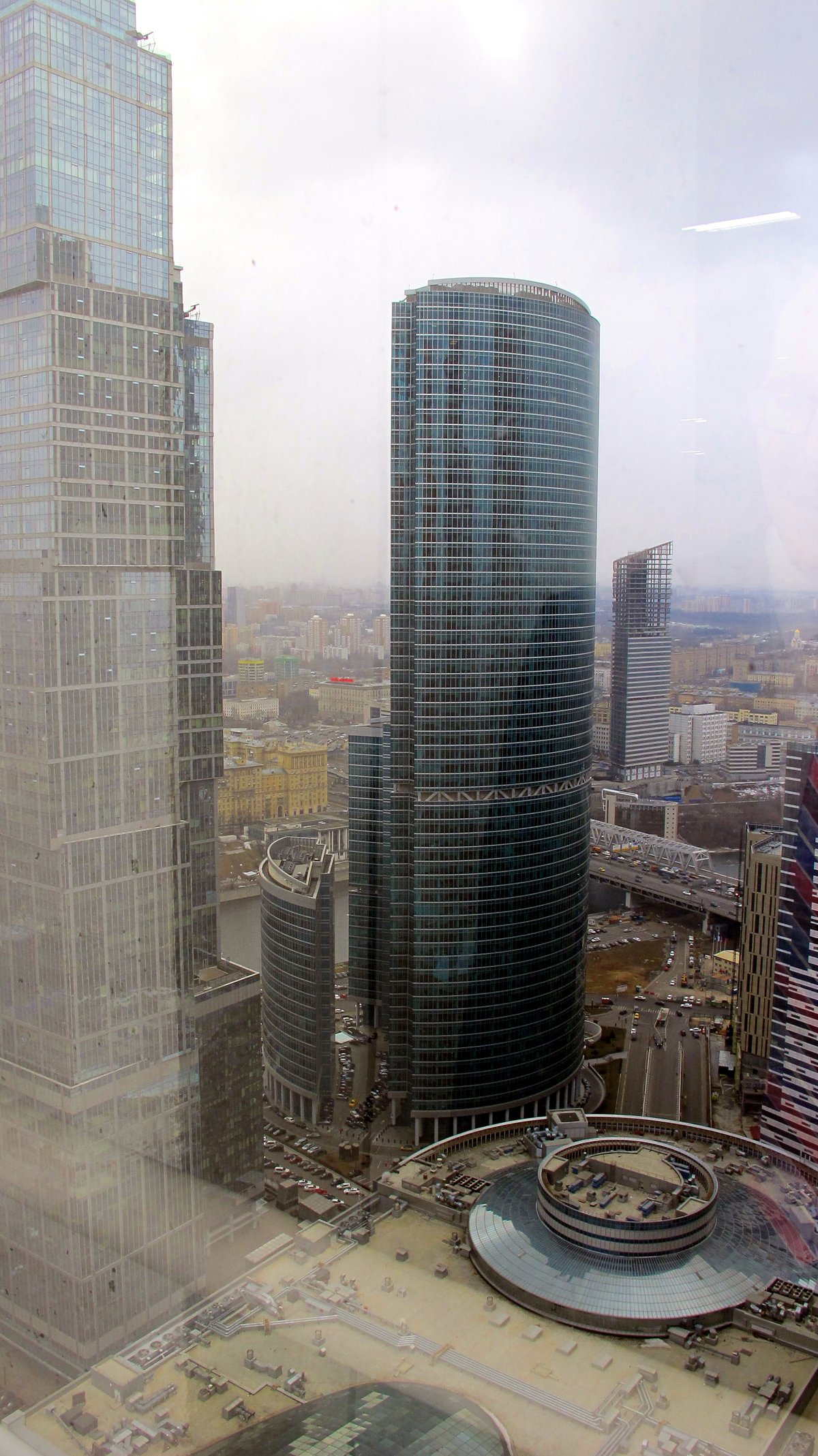 Naberezhnaya Tower at Moscow International Business Center on a cloudy day
