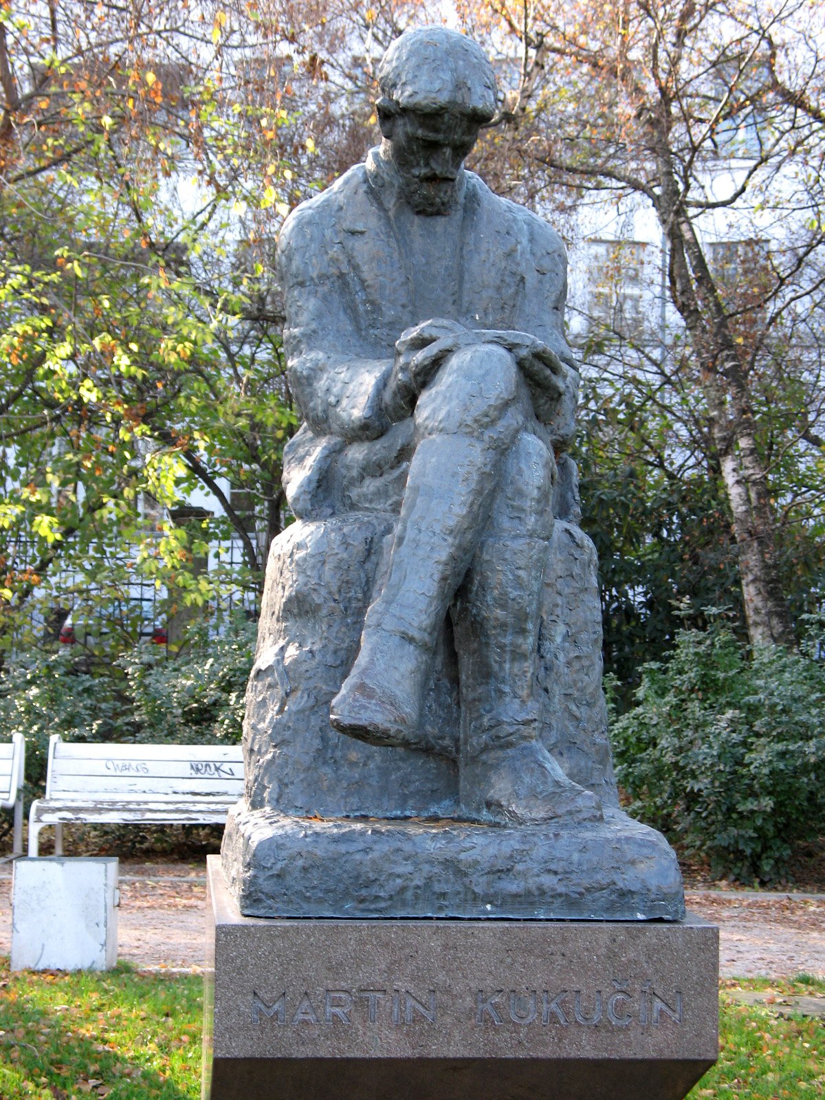 Protected monument Medicka zahrada in Bratislava with building and trees