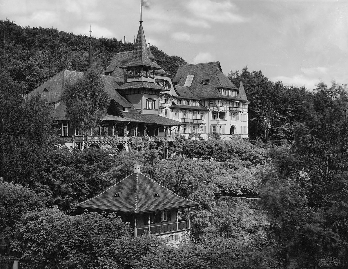 Front side view of Waldhaus Dolder hotel in Zürich Switzerland