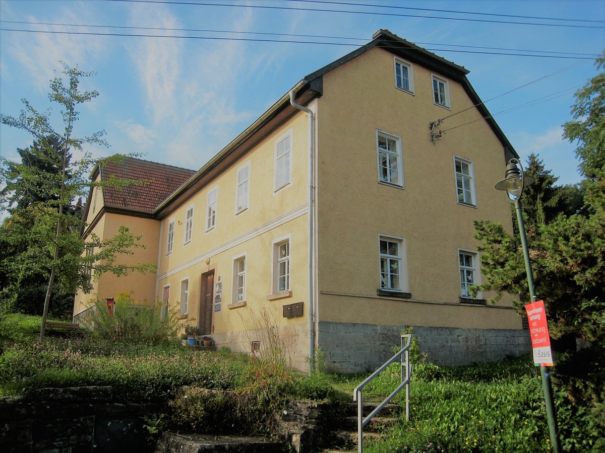 Old School building in Niedergrunstedt, near Weimar, Germany