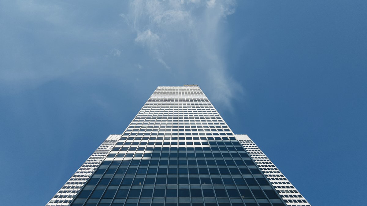 Imposing white skyscraper 1 Place Ville-Marie in Montréal Canada