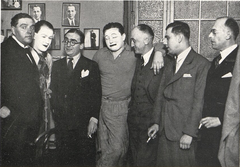 Marcel Achard at Osvobozené divadlo in Prague during 50th reprise of Caesar in 1932