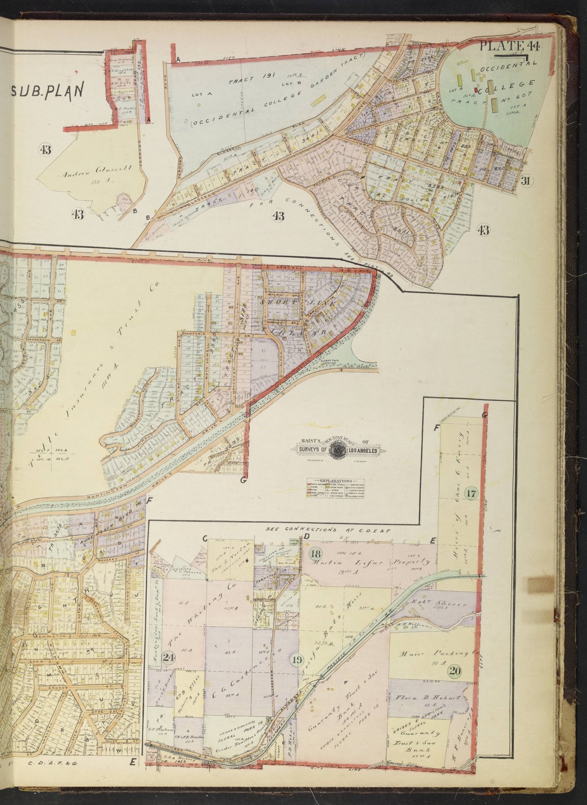 1921 Baist's real estate atlas map of Los Angeles, California showing tract surveys including San Fernando Valley area