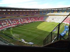 view of Estadio Jalisco from the upper south stand before a match on February 6, 2022 between Atlas and Santos Laguna