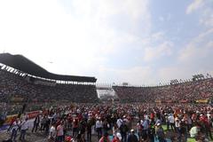Formula 1 race car on street circuit in Mexico City 2017