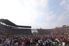 Formula 1 race car on track in Mexico City 2017