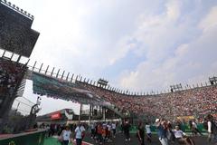 Formula 1 car racing in Mexico City 2017