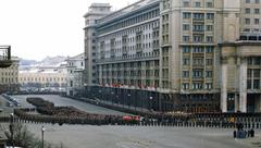 Funeral procession of Joseph Stalin entering Manezhnaya Square from Okhotny Ryad