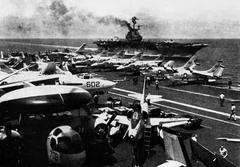 USS Franklin D. Roosevelt (CVA-42) and USS Intrepid (CVS-11) aircraft carriers in Gulf of Tonkin 1966