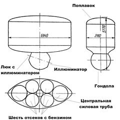 FNRS II flying boat schematic black and white diagram