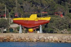 Bathyscaphe FNRS 3 displayed in Toulon harbor