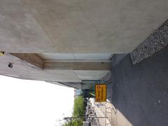 Unstable wall of Montluc prison on Rue Jeanne Hachette in Lyon