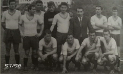 Vintage Frosinone football team lineup from 1957-1958 season