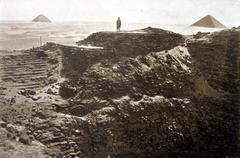 View of the crater of the Pyramid of Senusret III at Dahshur, taken in 1895