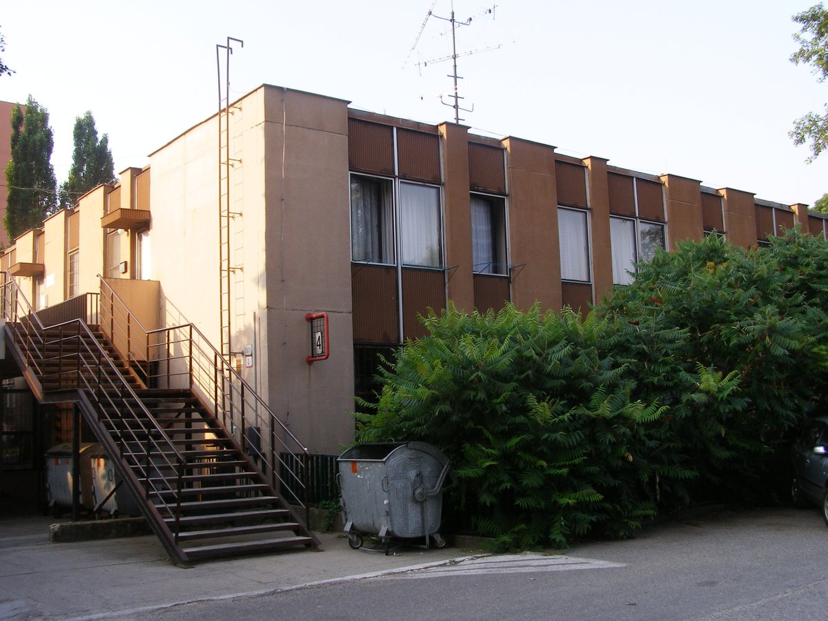 Former Job Office building on Polereckého street in Ovsište, Petržalka, Bratislava