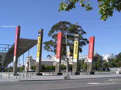 Melbourne Museum building exterior with clear blue sky
