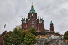 Uspenski Cathedral in Helsinki during daytime with clear blue sky