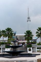 Entrance to the National Mosque of Malaysia with Islamic architectural design