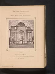 View of the Porte de Paris triumphal arch in Lille, France, circa 1878