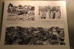 Destruction caused by American bombing raids at Hoa Lo Prison Hanoi 1972