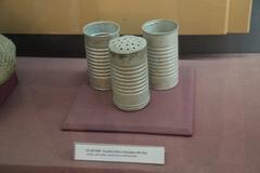 Various drinking containers used by prisoners at Hoa Lo Prison Hanoi Hilton
